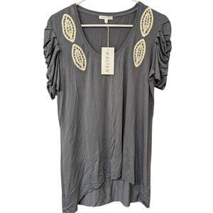 Walter Baker Crochet Jersey Woman's Top Large